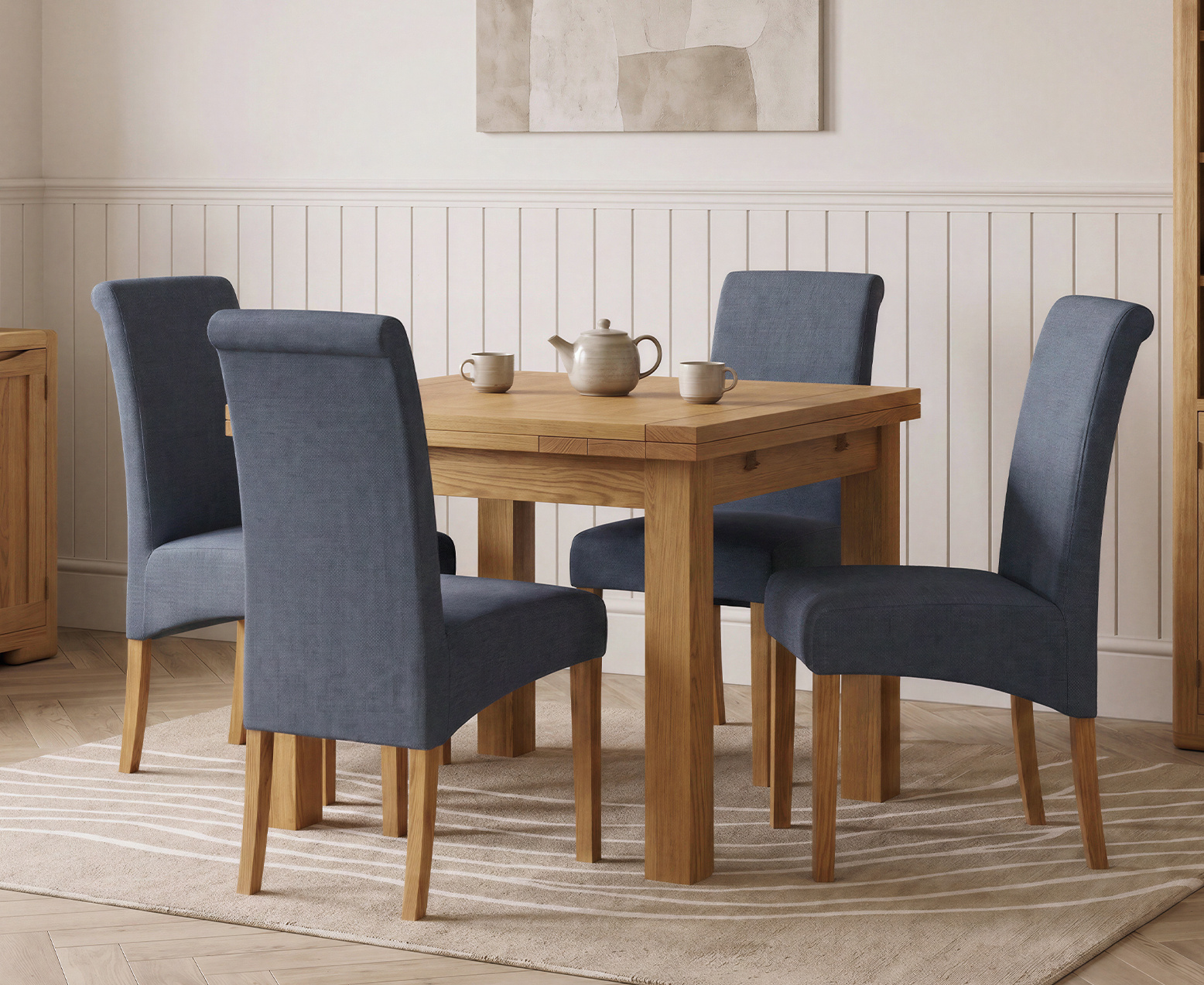 Colby 200cm Oval White Marble Dining Table with 6 Grey Sienna Chairs