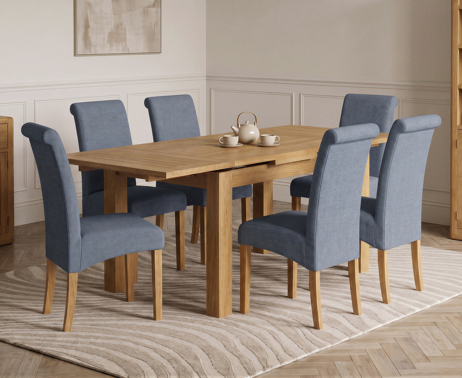 Colby 200cm Oval White Marble Dining Table with 6 Grey Sienna Chairs