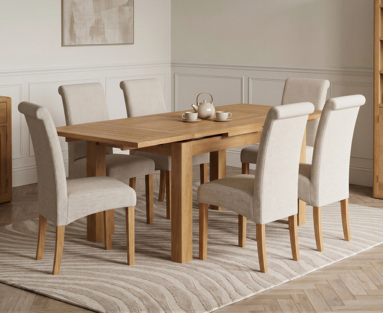 Colby 200cm Oval White Marble Dining Table with 6 Grey Sienna Chairs