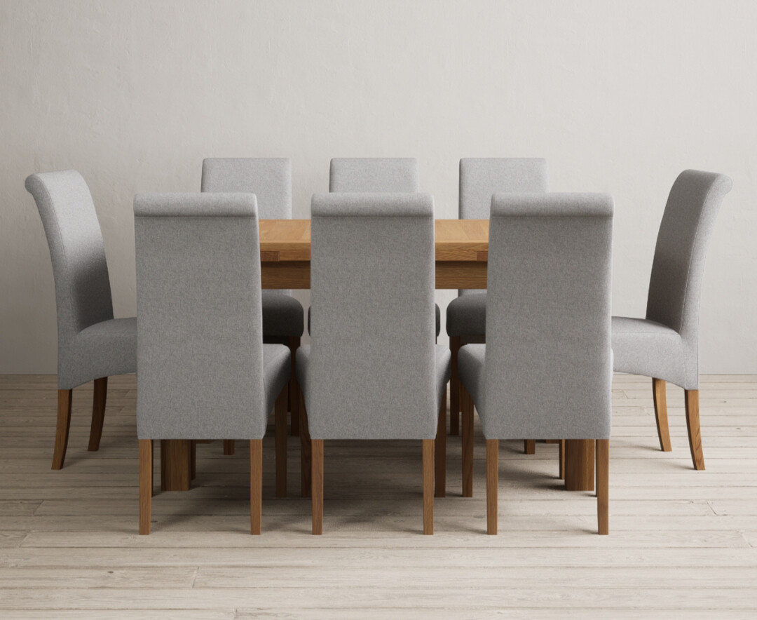 Colby 200cm Oval White Marble Dining Table with 6 Grey Sienna Chairs