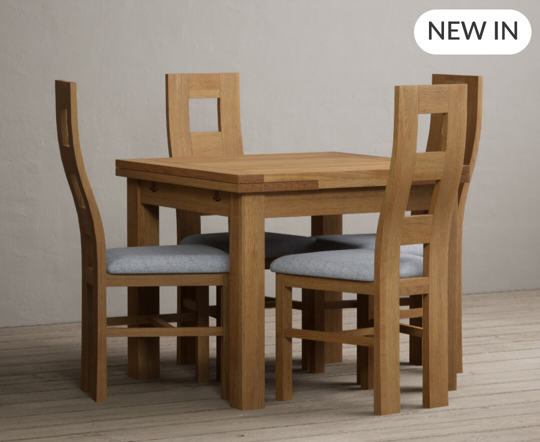 Extending Hertford 100cm - 130cm Oak and Soft White Painted Pedestal Dining Table