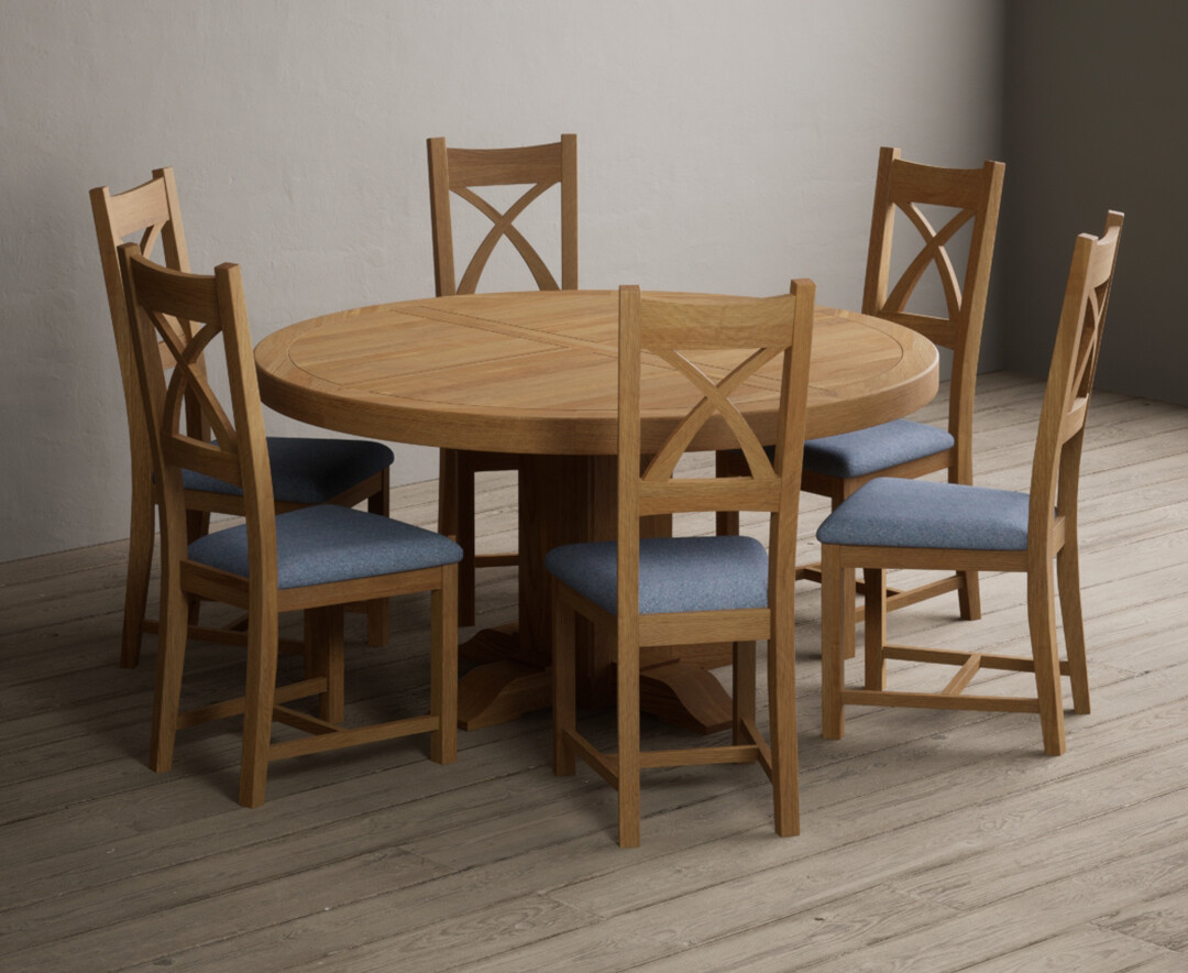 York 150cm Solid Oak Dining Table with 4 Light Grey York Chairs and 2 Oak Benches
