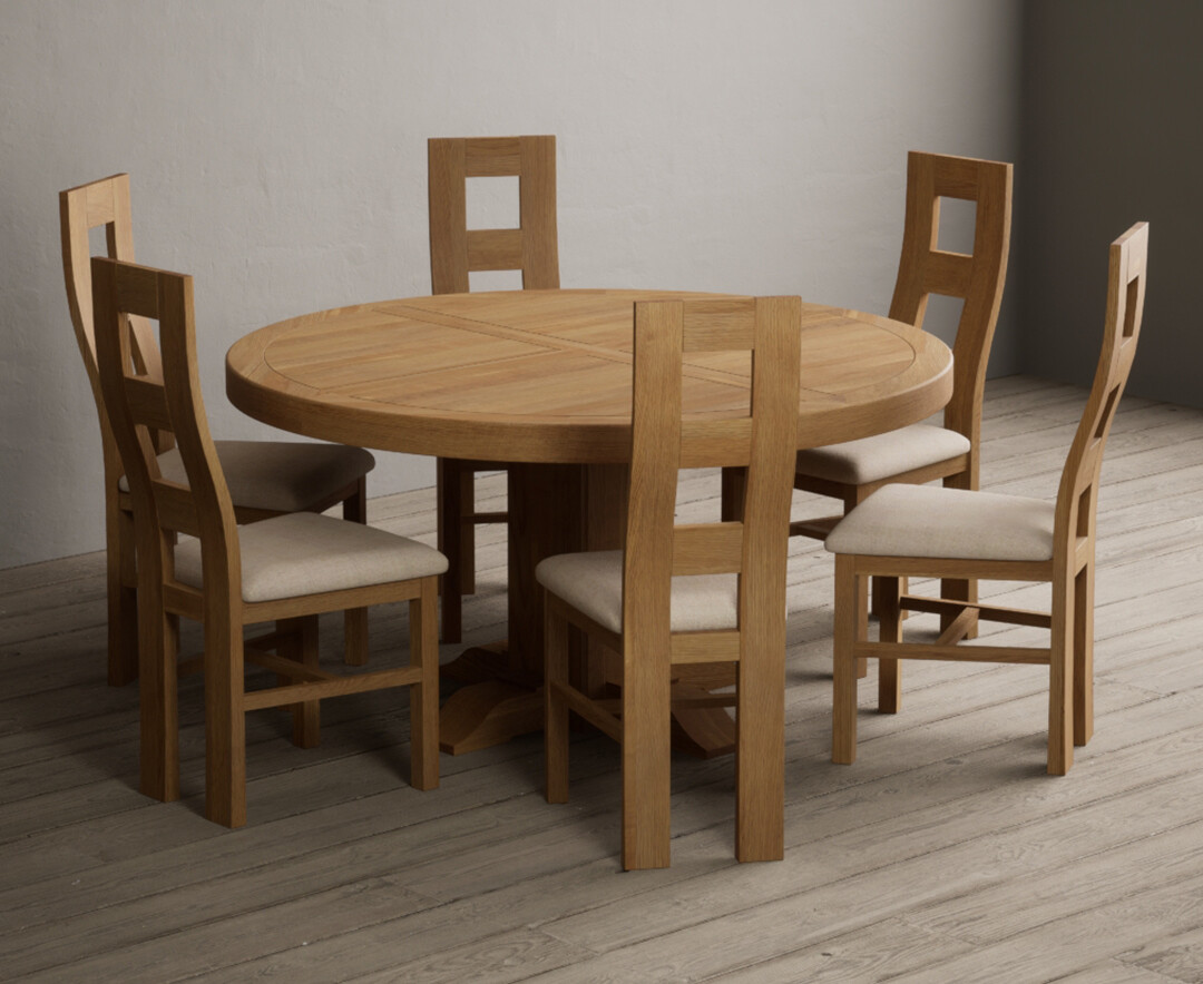York 150cm Solid Oak Dining Table with 4 Light Grey York Chairs and 2 Oak Benches