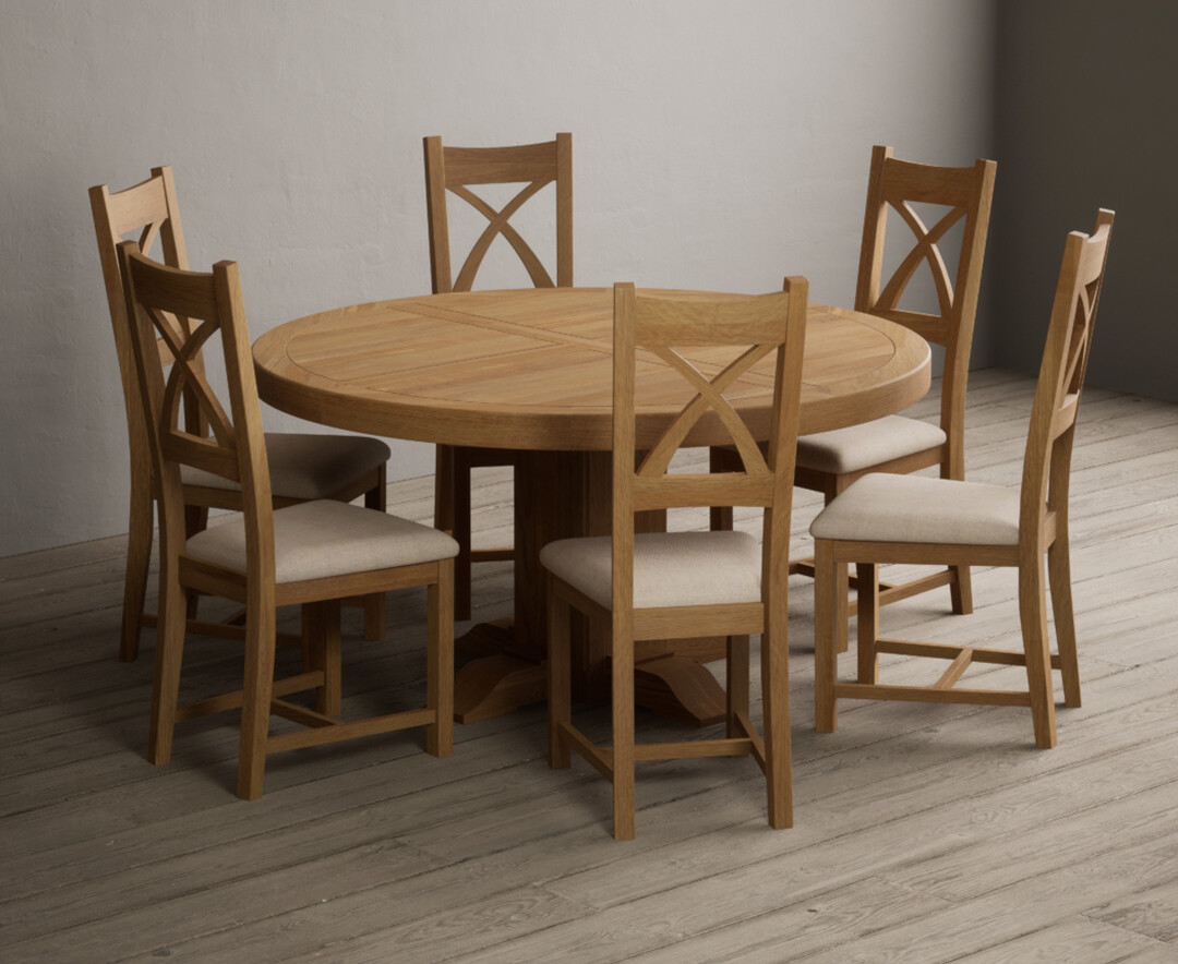 York 150cm Solid Oak Dining Table with 4 Light Grey York Chairs and 2 Oak Benches