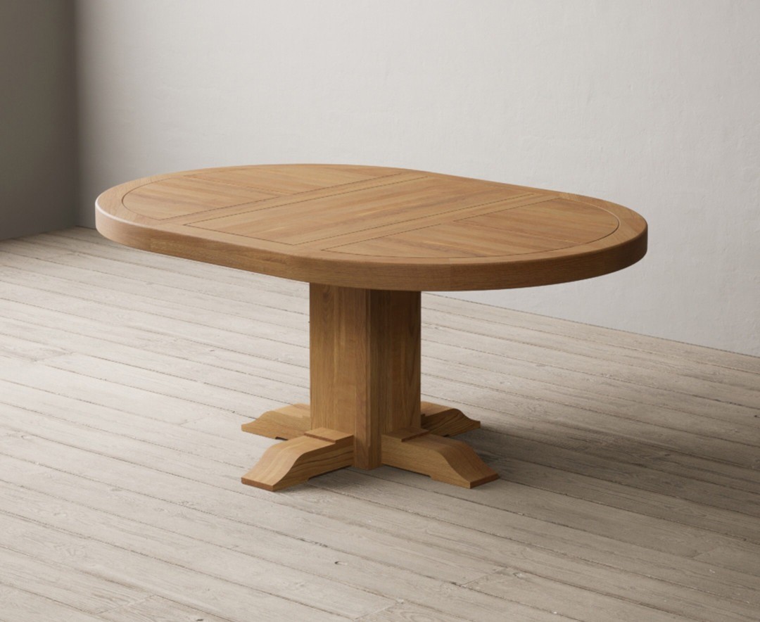 Extending Helmsley Oak Pedestal Dining Table
