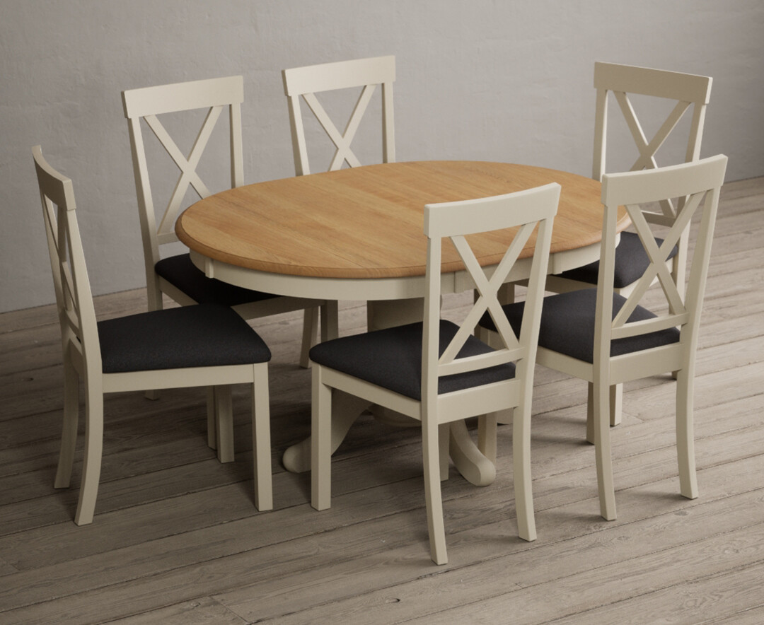 Colby 200cm Oval White Marble Dining Table with 6 Grey Sienna Chairs