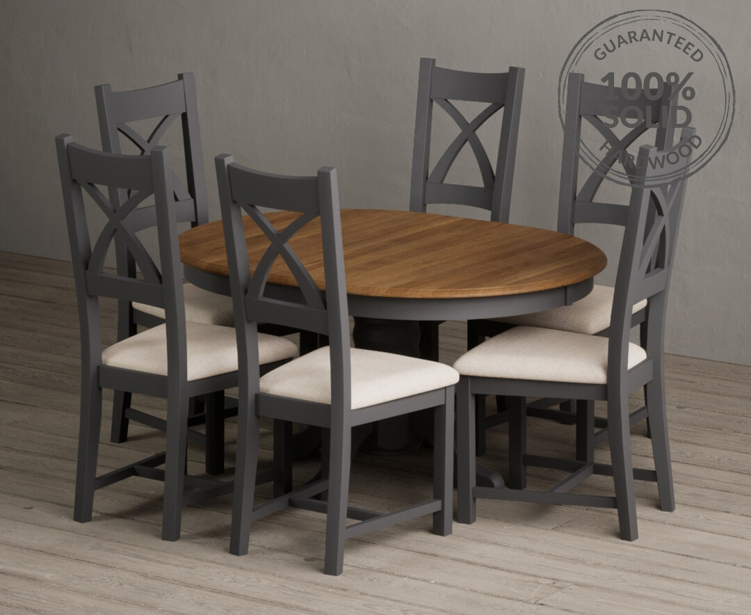 Colby 200cm Oval White Marble Dining Table with 6 Grey Lorenzo Chairs