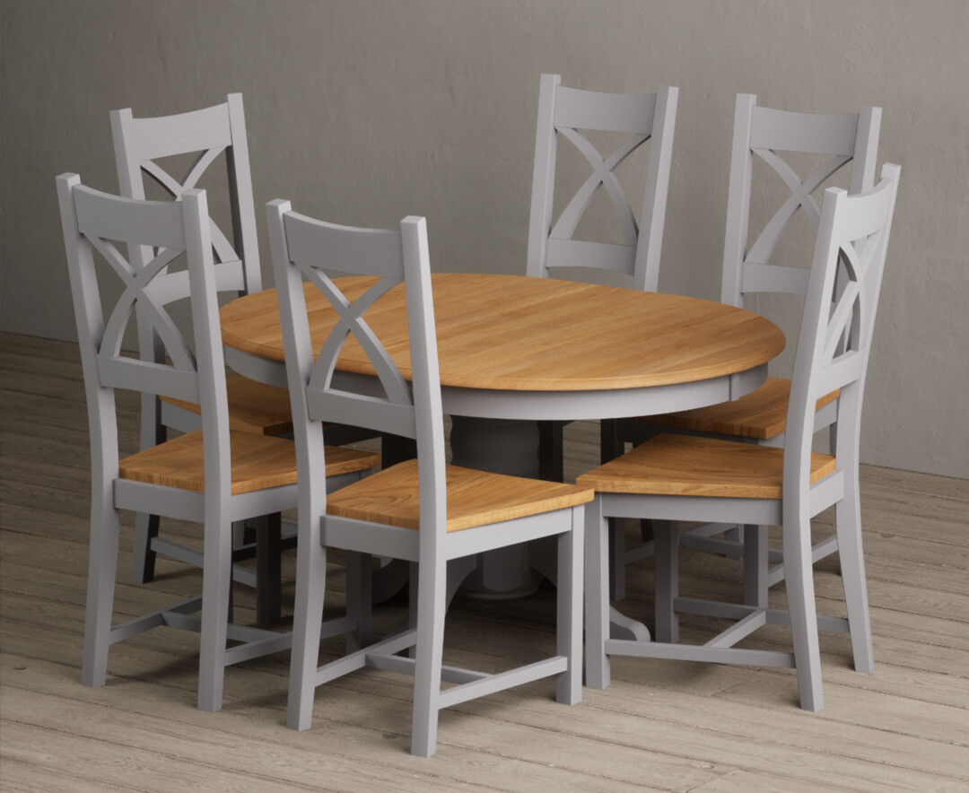 Colby 200cm Oval White Marble Dining Table with 6 Grey Sienna Chairs