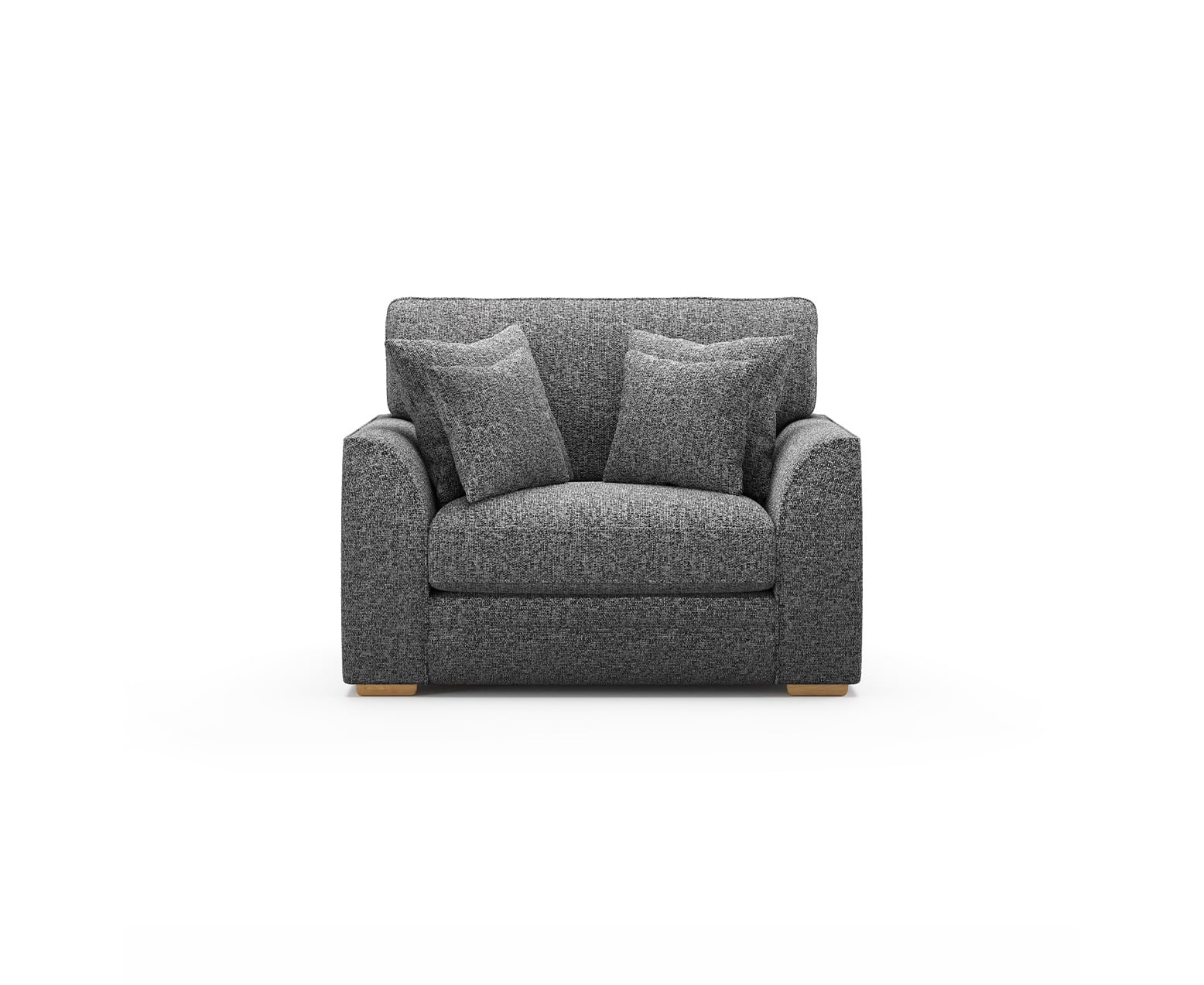 Jasper Charcoal Chenille Fabric Love Chair