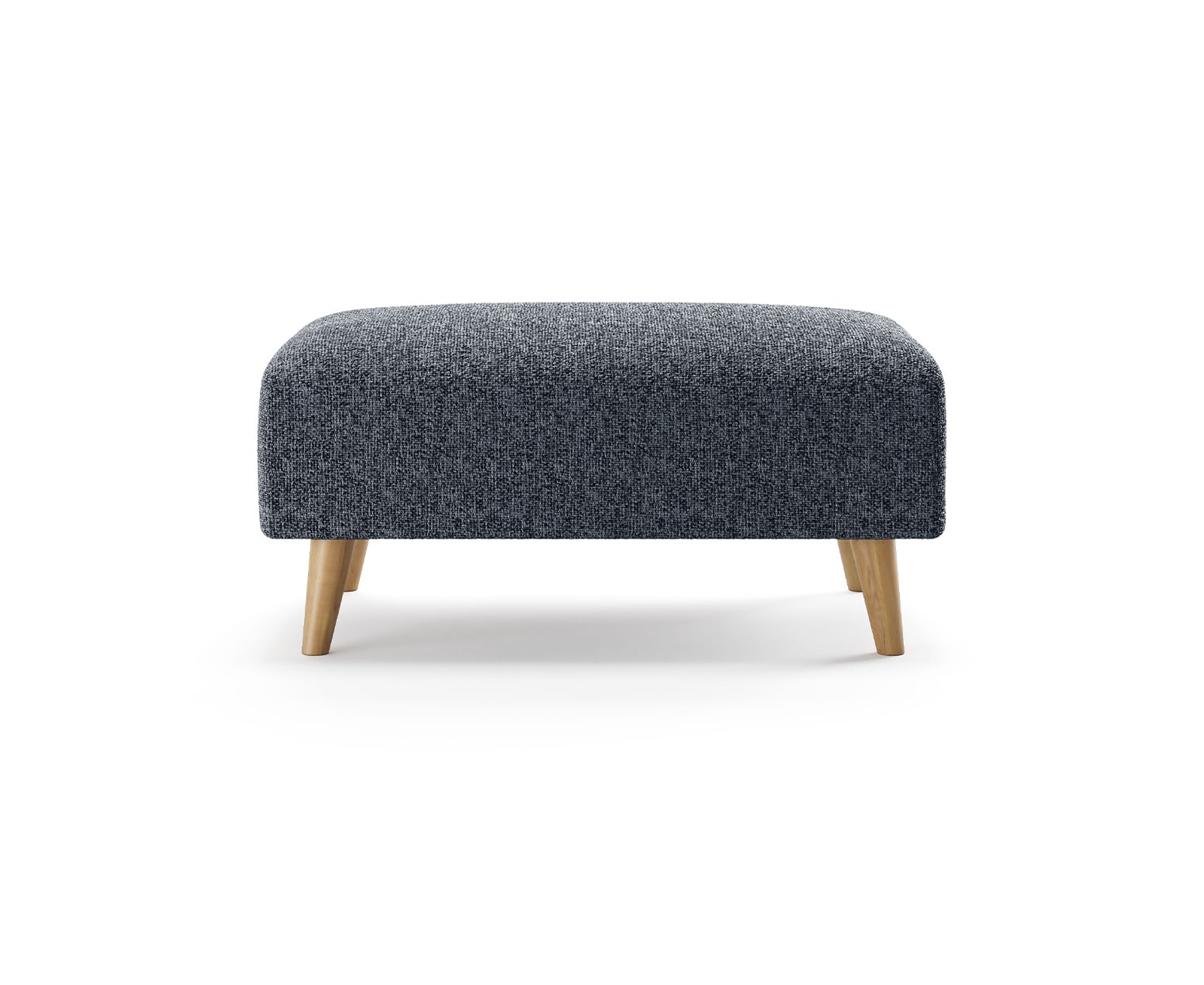 Jasper Navy Chenille Fabric Footstool