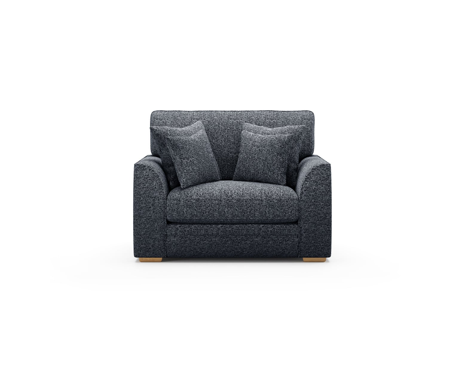 Jasper Navy Chenille Fabric Love Chair