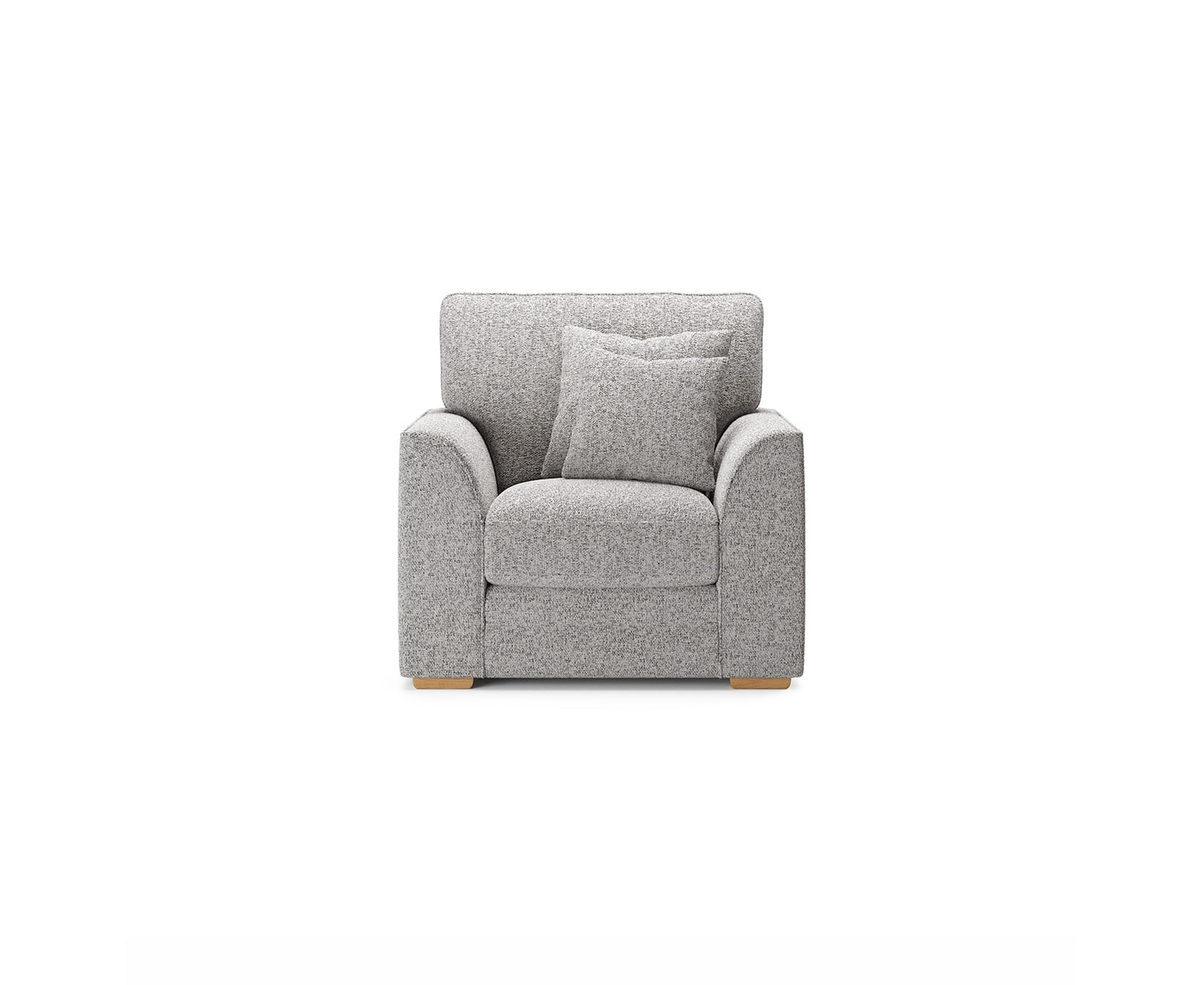 Jasper Silver Chenille Fabric Armchair