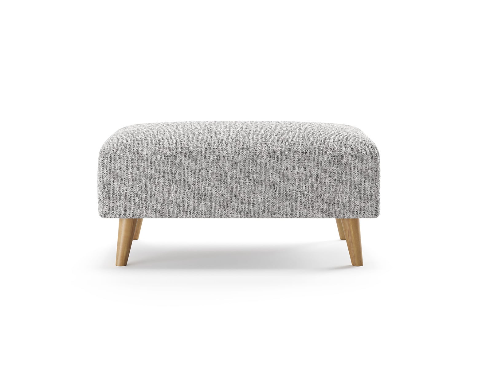 Jasper Silver Chenille Fabric Footstool
