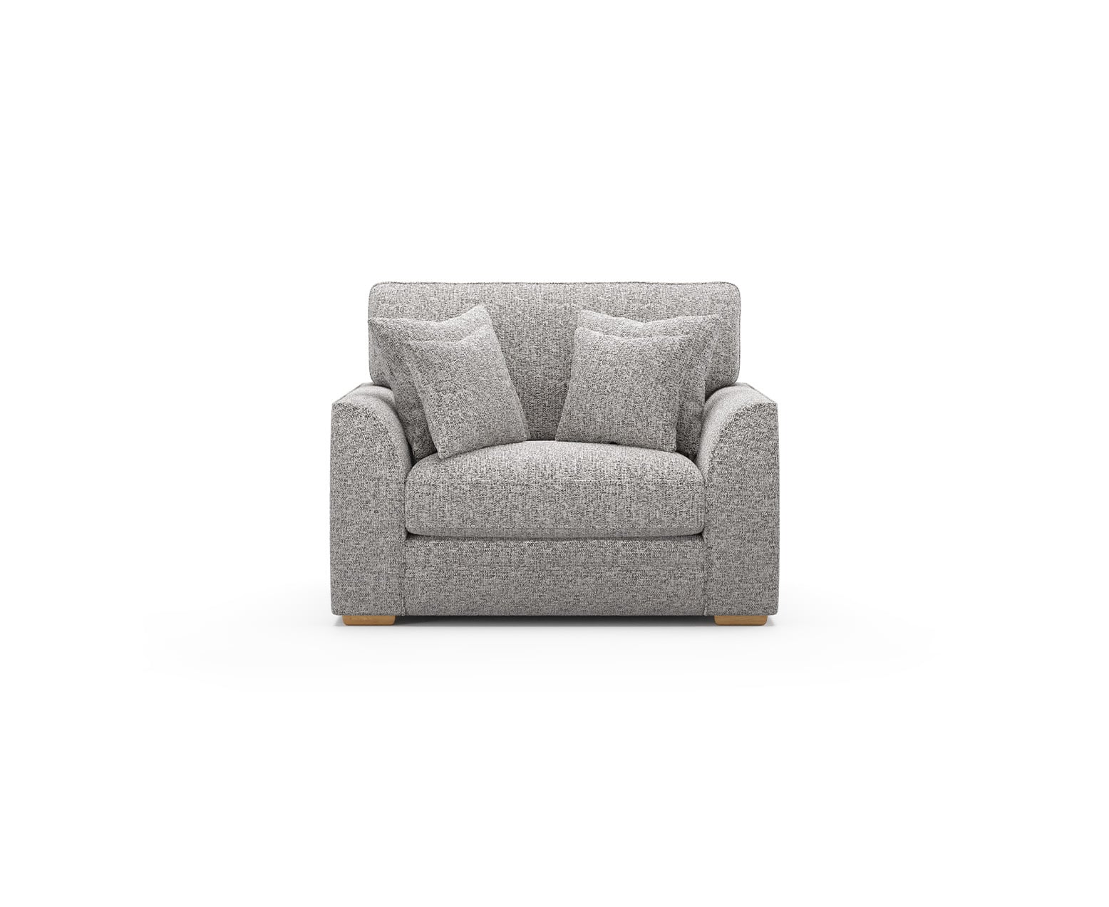 Jasper Silver Chenille Fabric Love Chair