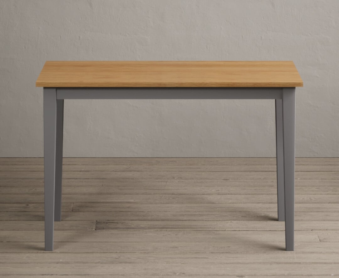 Kendal 115cm Solid Oak and Light Grey Painted Dining Table