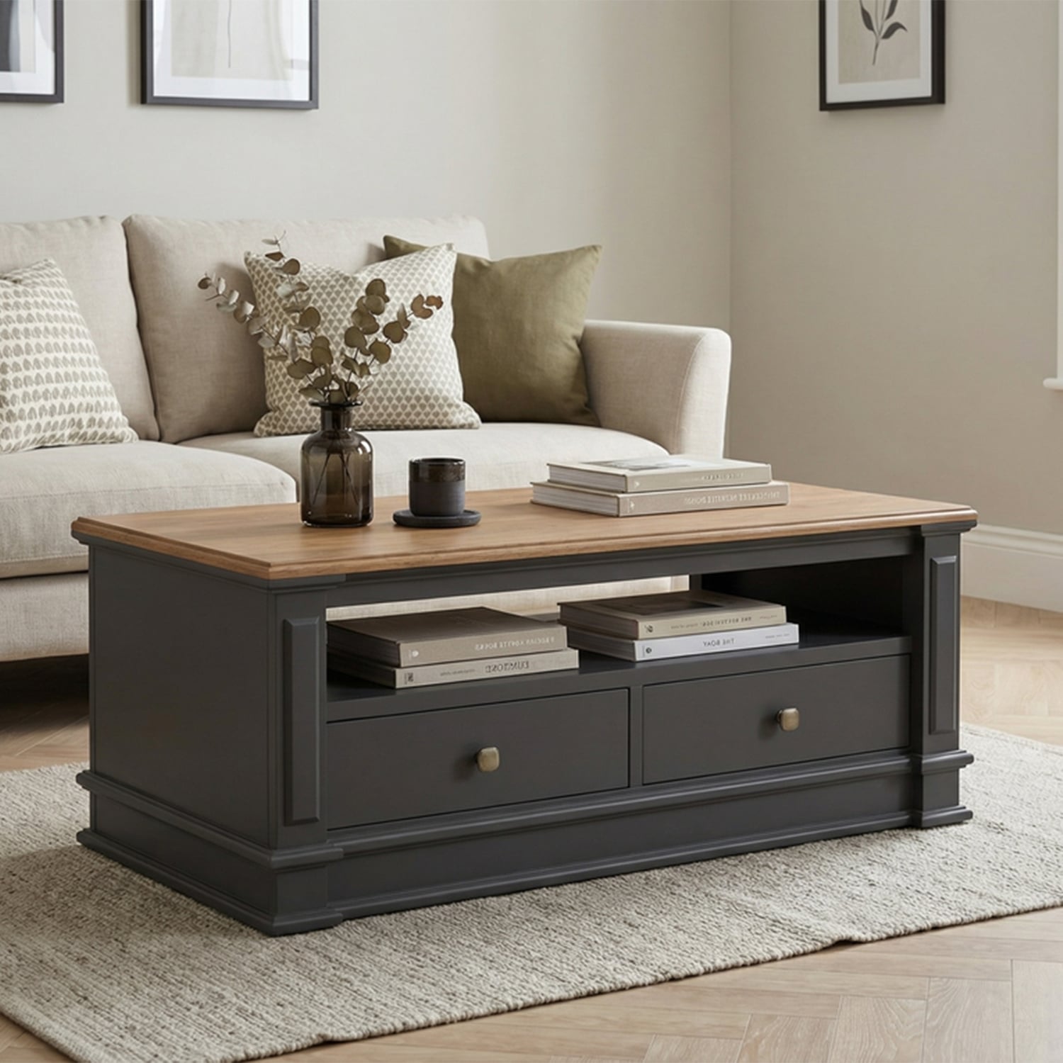 Lawson Oak and Charcoal Grey Painted Coffee Table