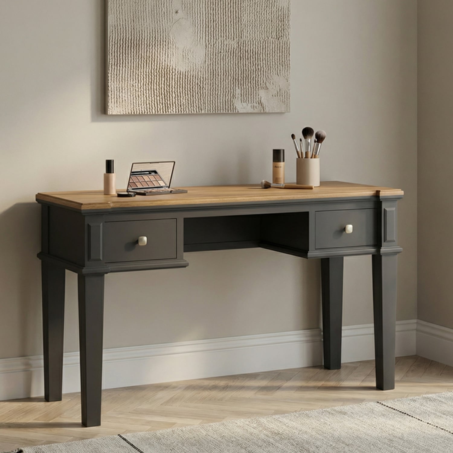 Lawson Oak and Charcoal Grey Painted Dressing Table
