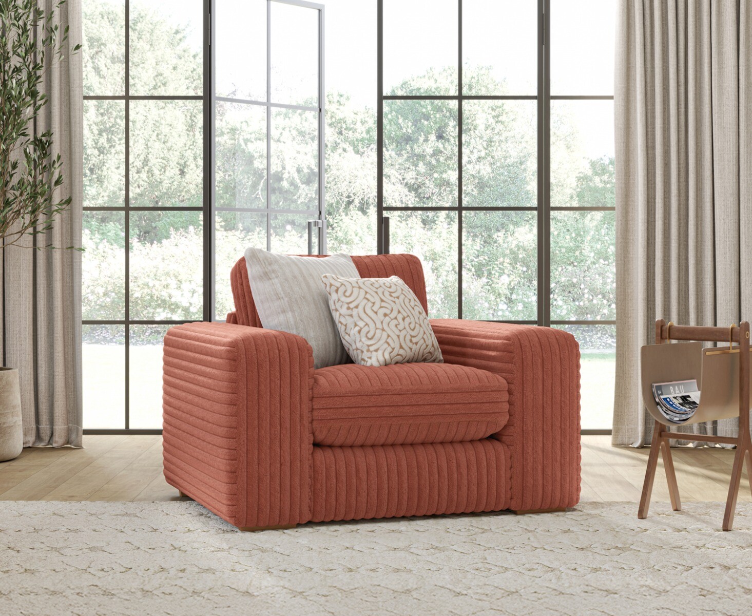 Milan Russet Fabric Armchair