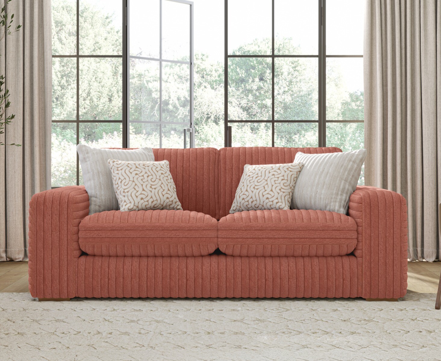 Milan Russet Fabric 2 Seater Sofa