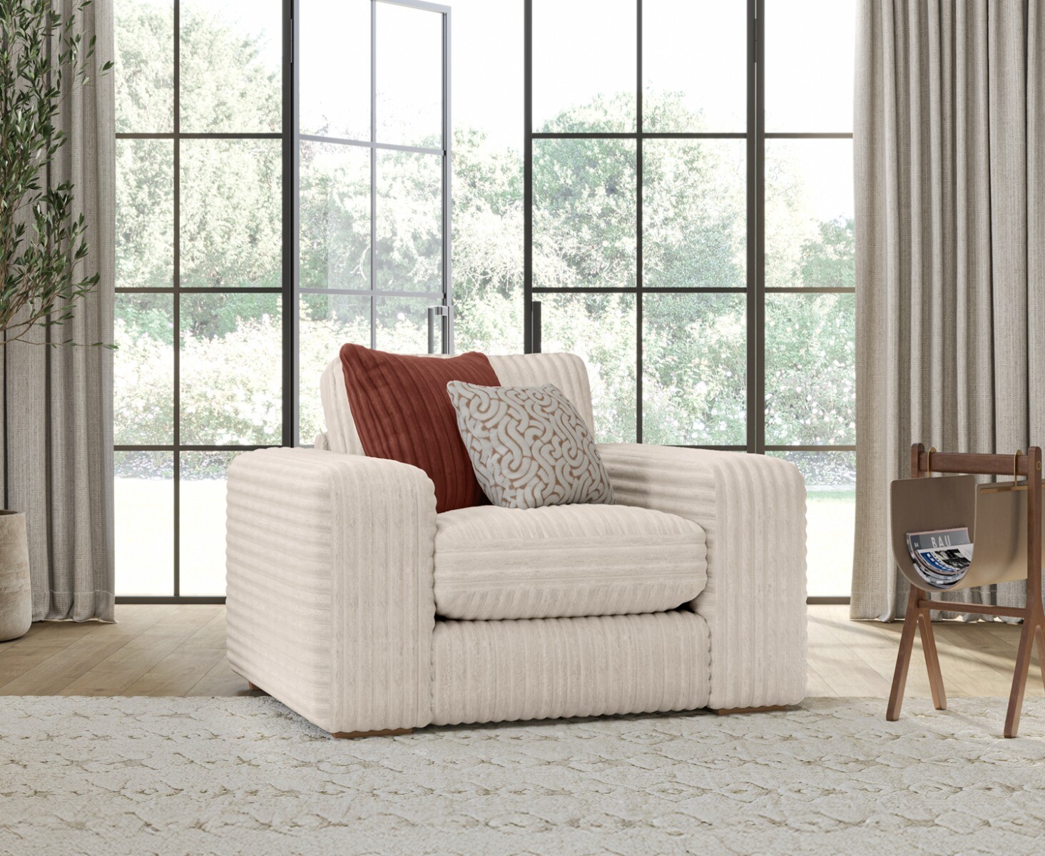 Milan Natural Fabric Armchair