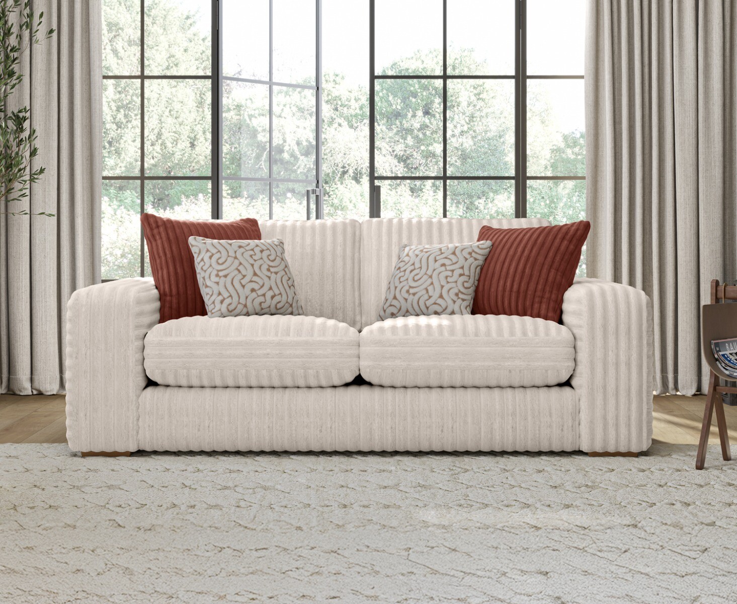 Milan Natural Fabric 2 Seater Sofa