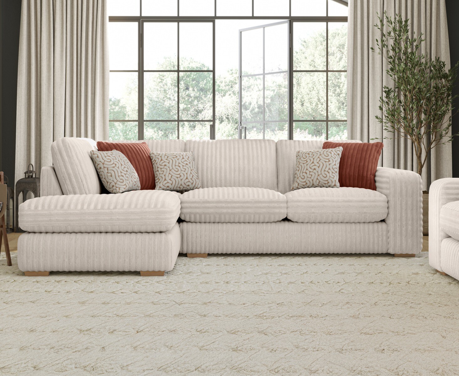 Click to view product details and reviews for Milan Natural Fabric Left Hand Facing Chaise Sofa.