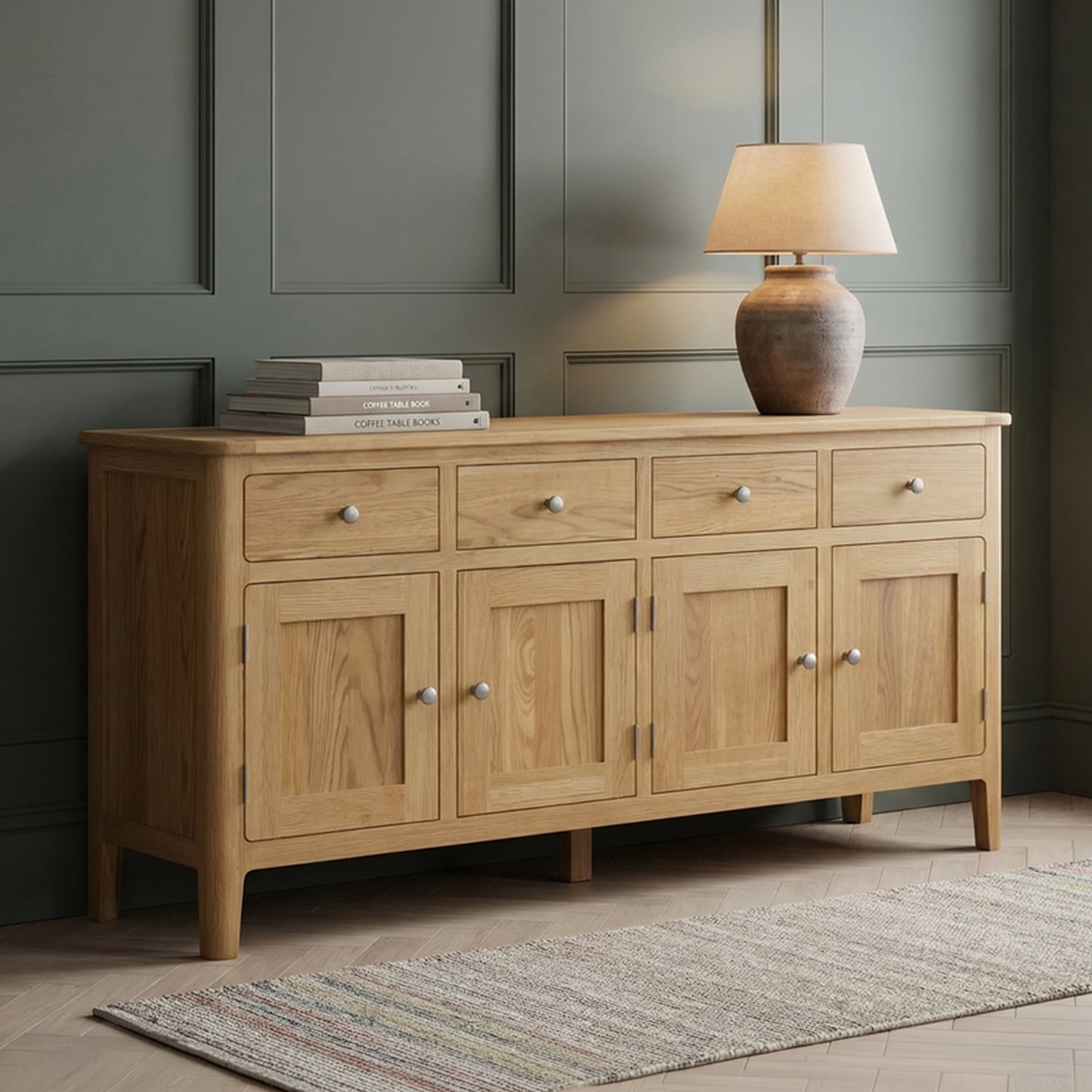 Extra Large Solid Oak Sideboard | Wide Storage