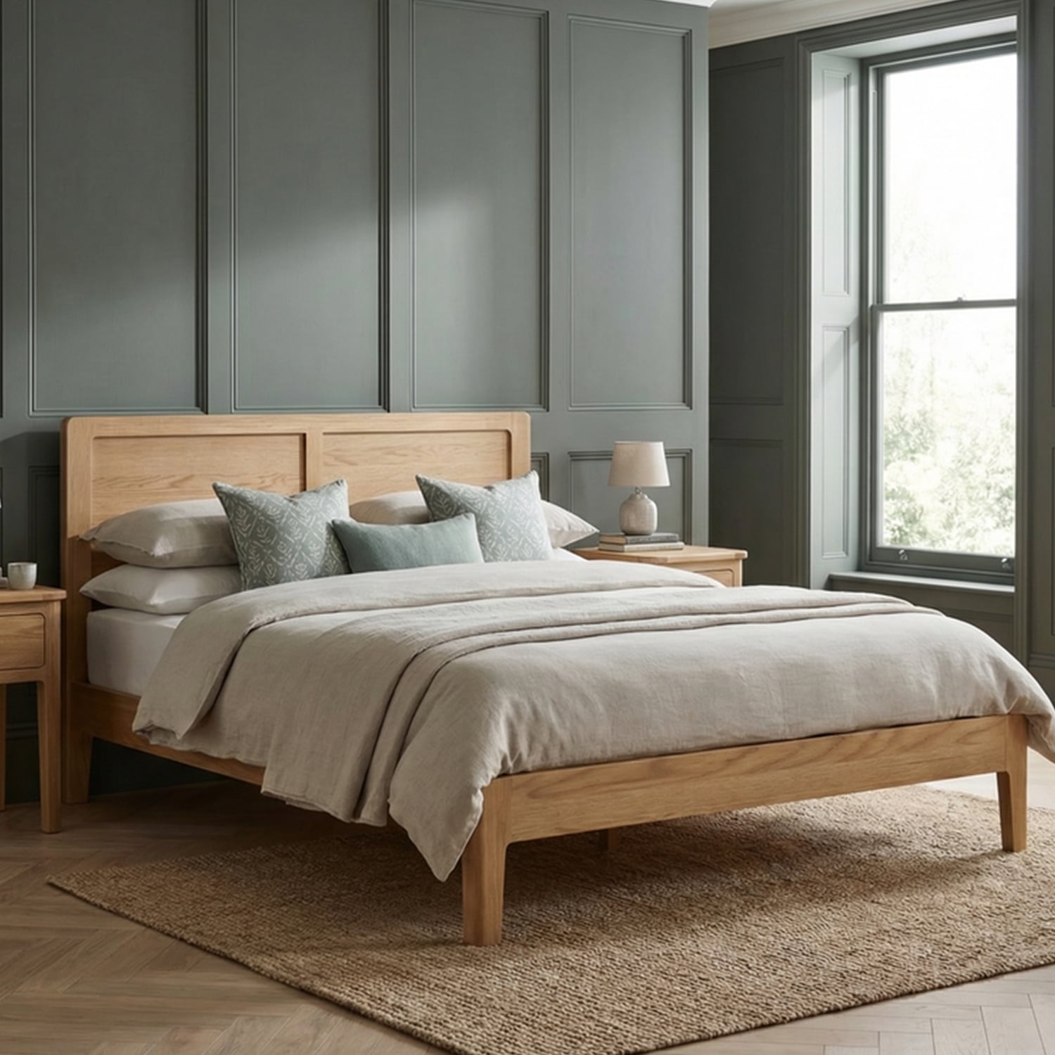 Solid Oak King Size Bed Frame