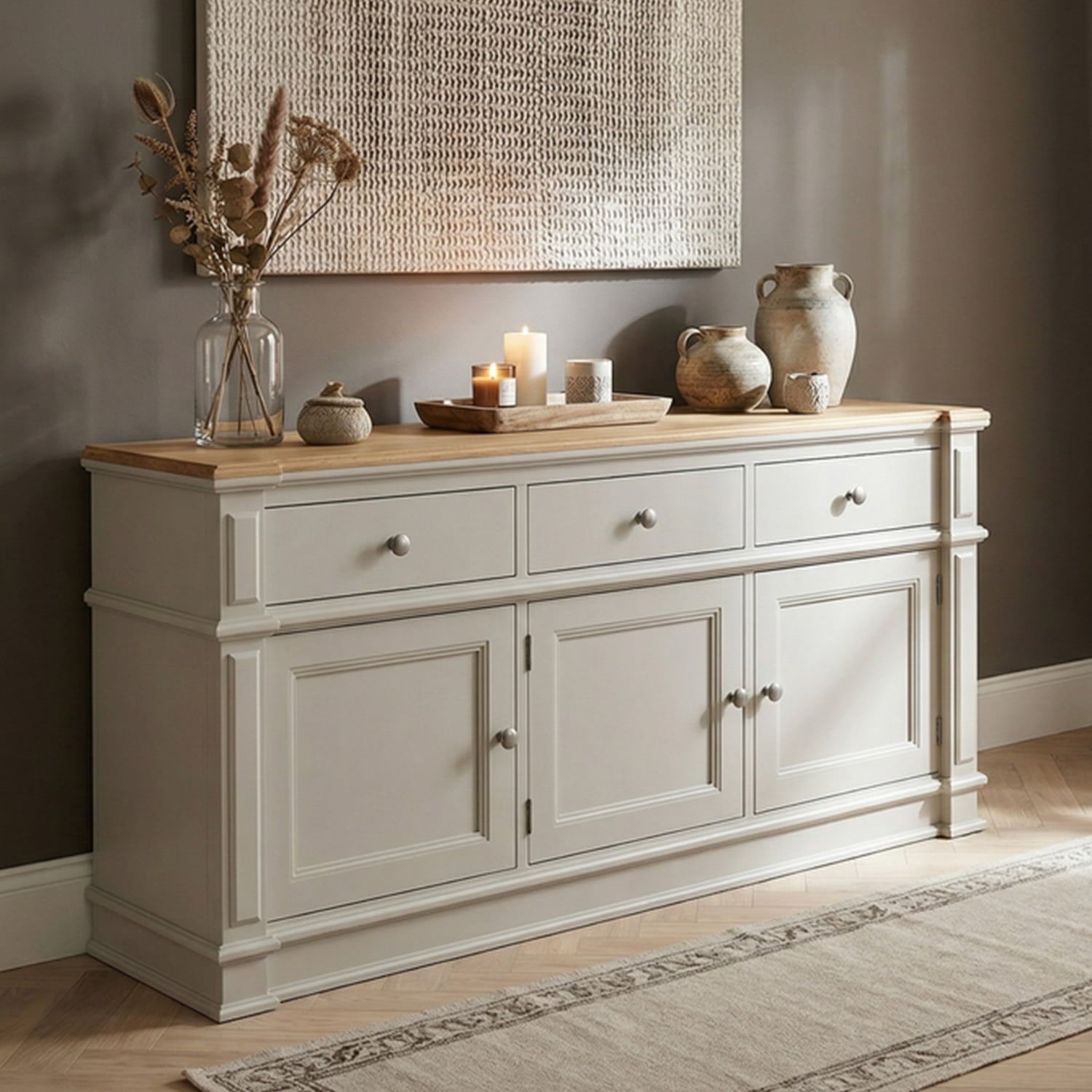Lawson Oak and Soft White Painted Extra Large Sideboard