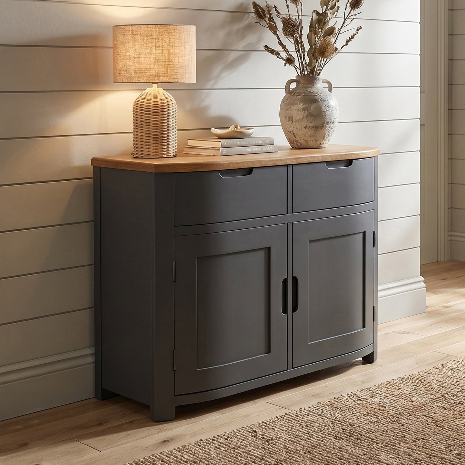 Bradwell Oak and Charcoal Painted Small Sideboard