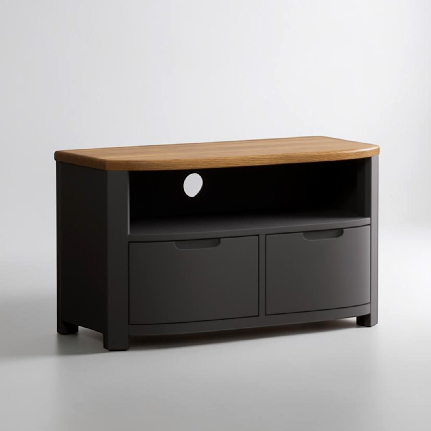 Bradwell Oak And Charcoal Painted Small Tv Unit