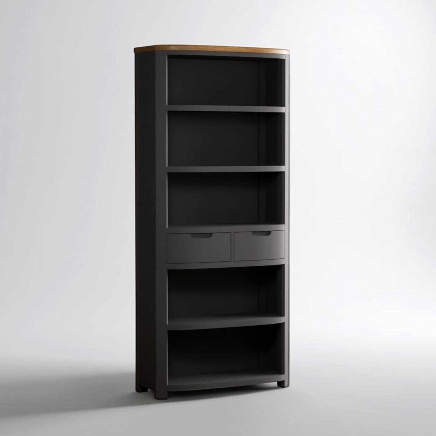 Bradwell Oak And Charcoal Painted Tall Bookcase