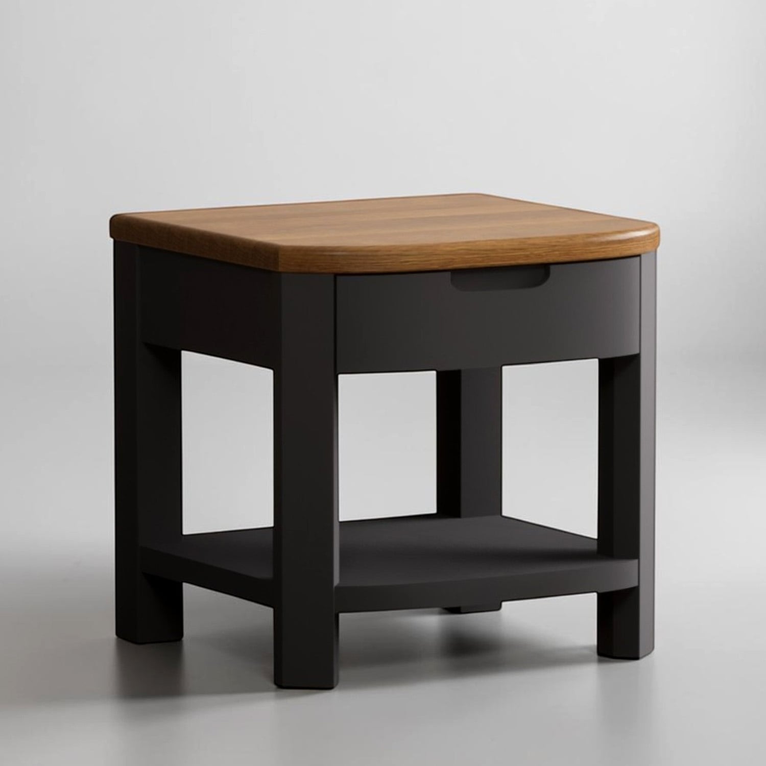 Bradwell Oak And Charcoal Painted 1 Drawer Lamp Table