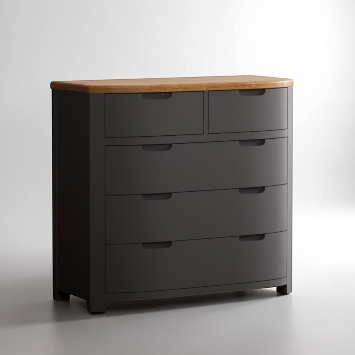 Bradwell Oak And Charcoal Painted 2 Over 3 Chest Of Drawers
