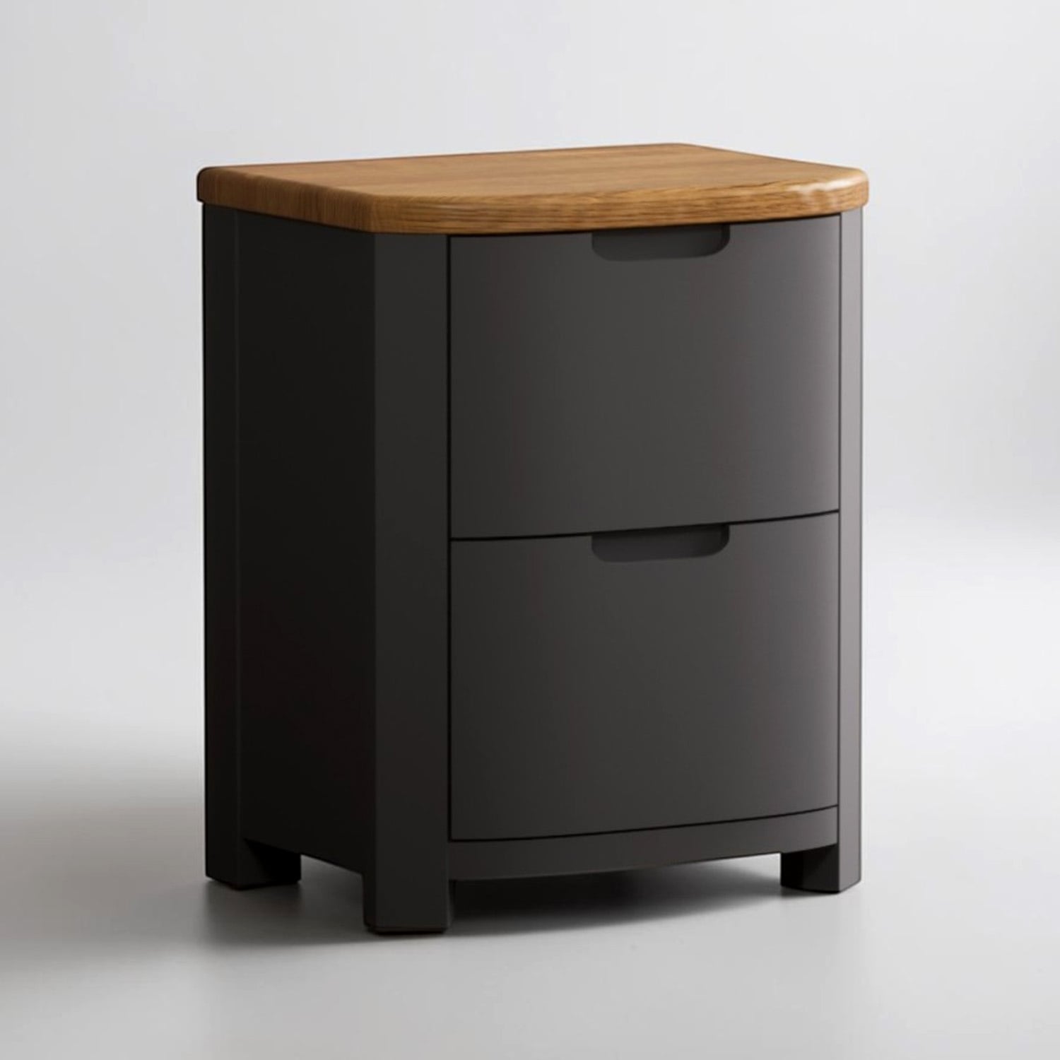 Bradwell Oak And Charcoal Painted 2 Drawer Bedside Chest