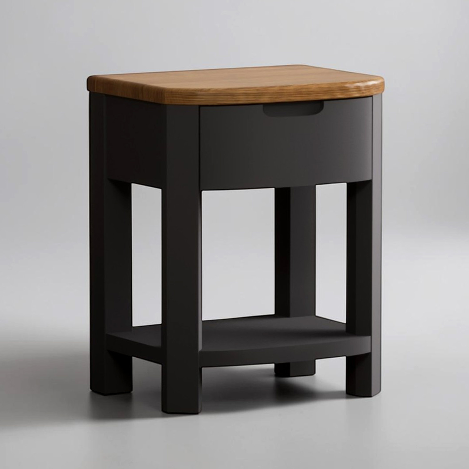 Bradwell Oak And Charcoal Painted 1 Drawer Bedside Chest