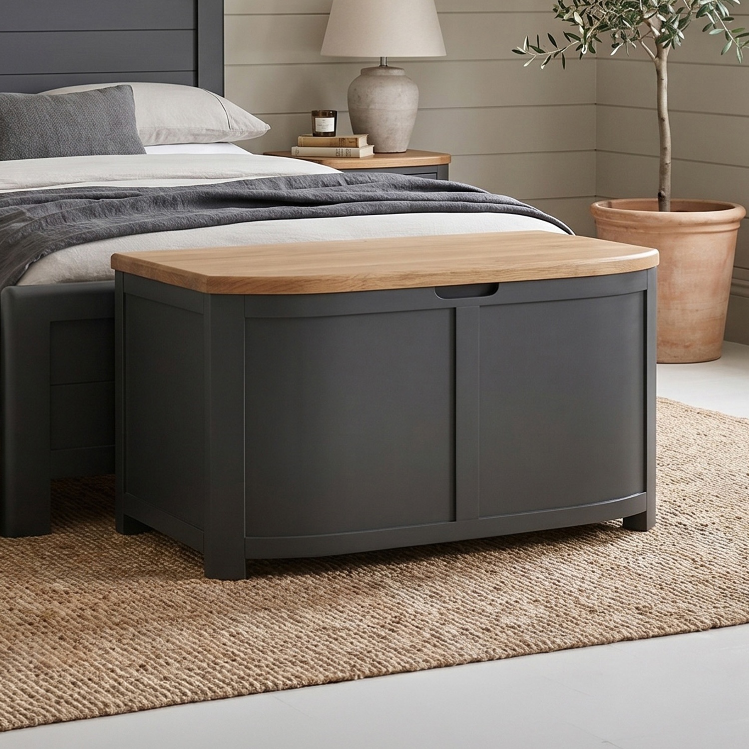 Bradwell Oak and Charcoal Painted Blanket Box