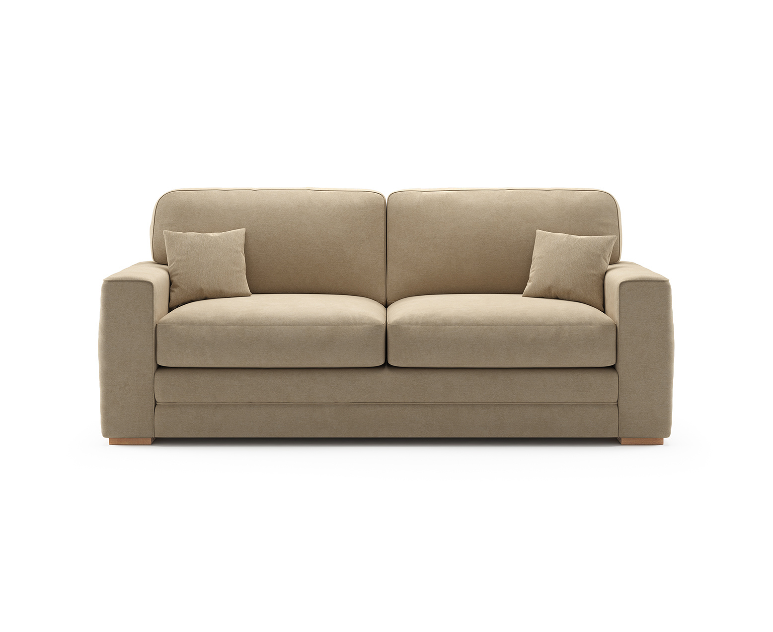 Madden Biscuit Fabric Three Seater Sofa