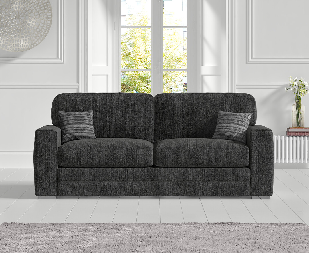 Madden Charcoal Grey Fabric Three Seater Sofa
