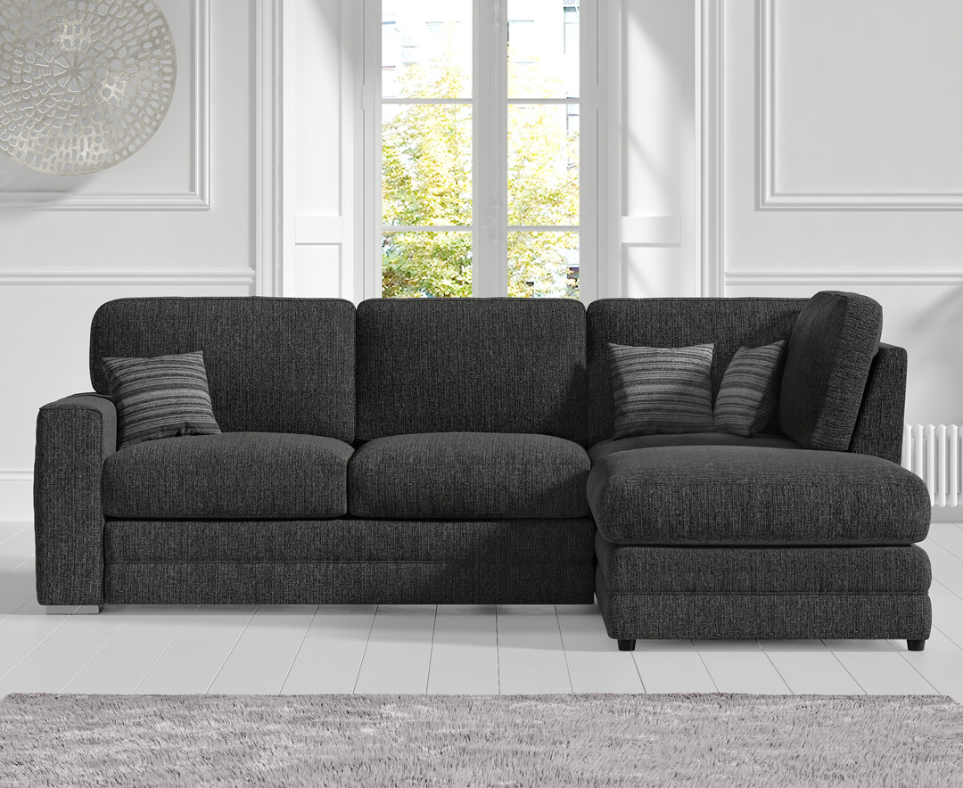 Madden Charcoal Grey Fabric Right Hand Facing Corner Sofa
