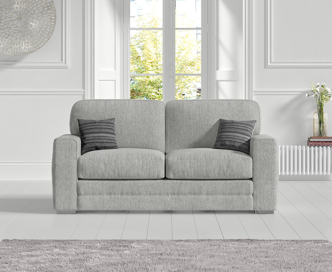 Madden Light Grey Fabric Two Seater Sofa