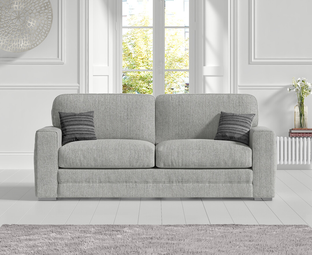 Madden Light Grey Fabric Three Seater Sofa