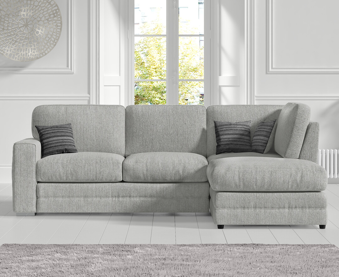 Madden Light Grey Fabric Right Hand Facing Corner Sofa