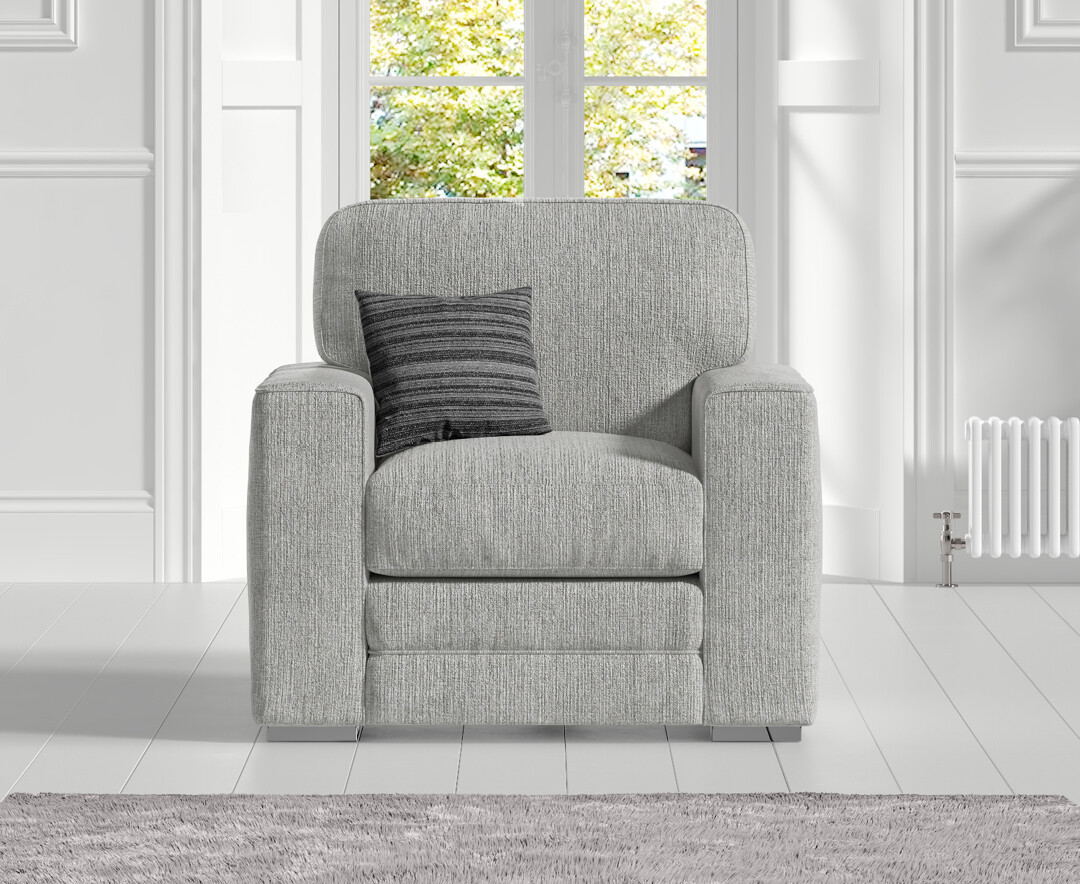 Madden Light Grey Fabric Armchair