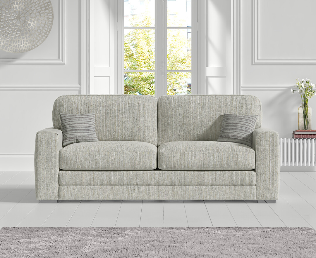 Madden Ivory Fabric Three Seater Sofa