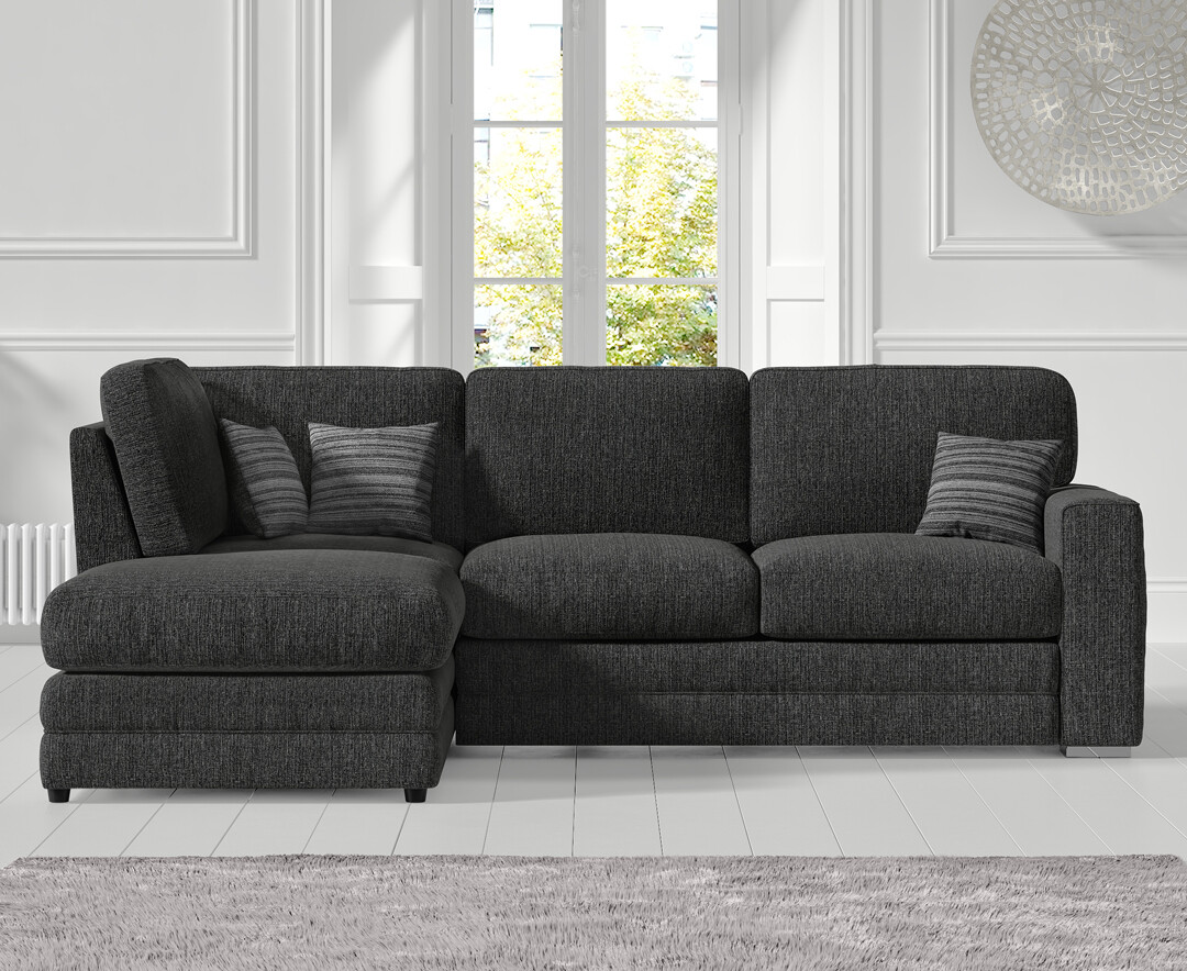 Madden Charcoal Grey Fabric Left Hand Facing Corner Sofa