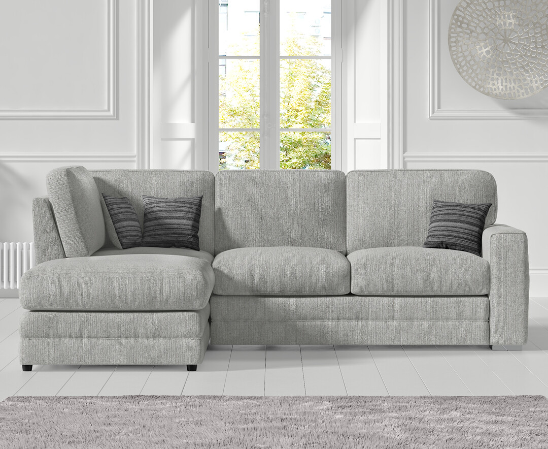 Madden Light Grey Fabric Left Hand Facing Corner Sofa