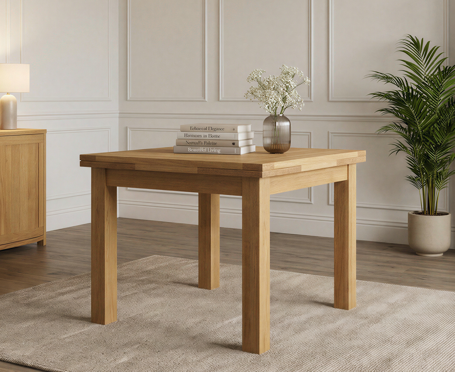 Extending Buxton 90cm Solid Oak Dining Table