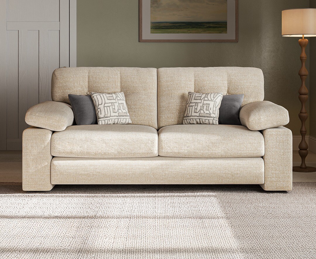 Helston Ivory Fabric 2 Seater Sofa