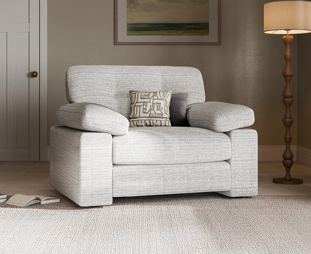 Helston Silver Fabric Armchair